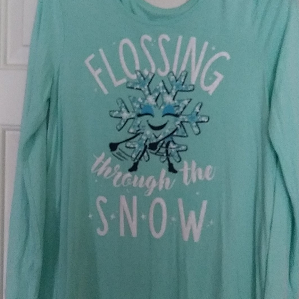 Girls flossing through the snow